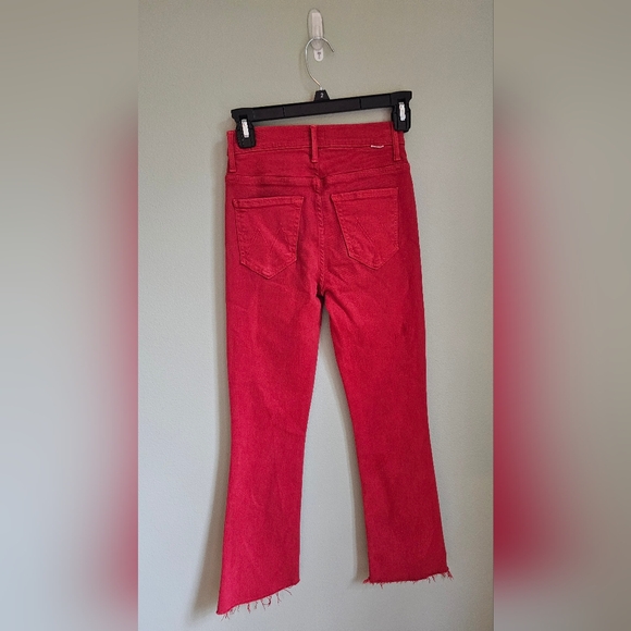 Mother The Insider Crop Step Fray in Hot Rod Red Size 24 - Picture 6 of 9
